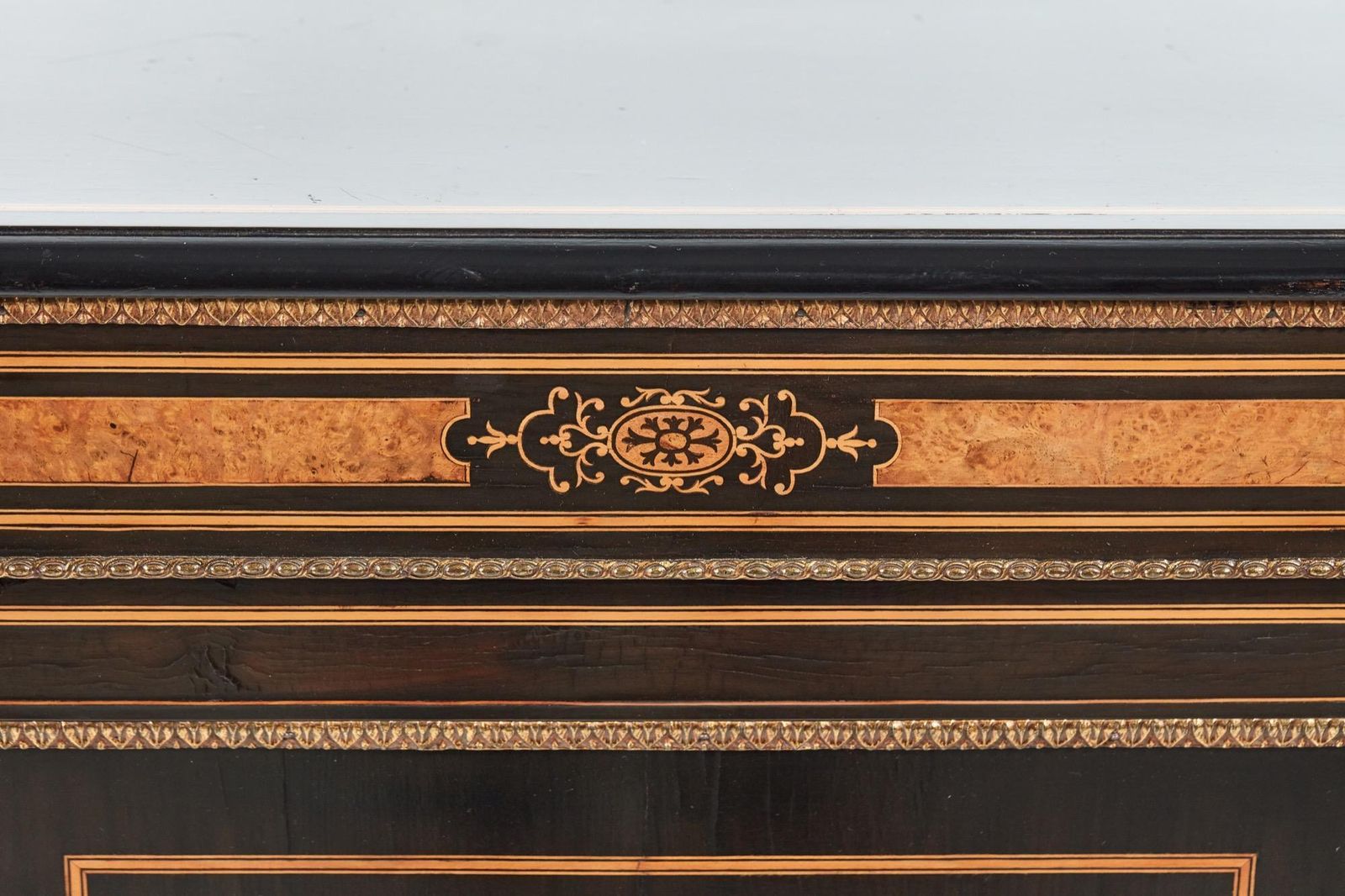 Fine French Antique Ebonised And Amboyna Credenza With Large Sevres Style Plaque photo 8010.0