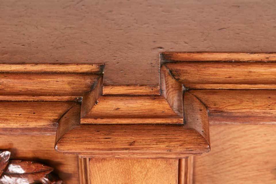 Furniture Magnificent Large 19th Century Victorian Antique Carved Oak Mirror Back Sideboar photo