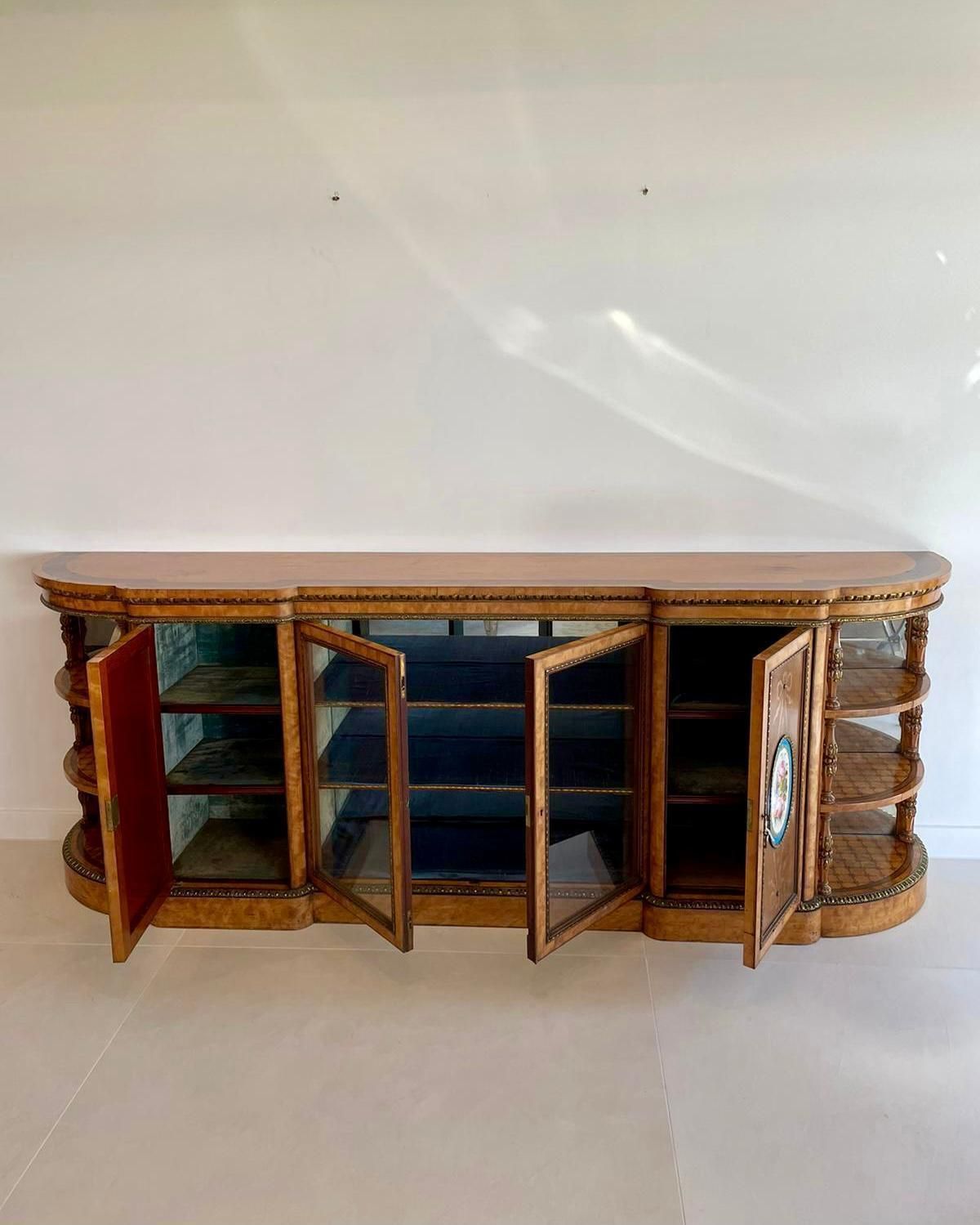 Magnificent Exhibition Quality Large Satinwood Inland & Ormolu Mounted Credenza/Sideboard photo Furniture