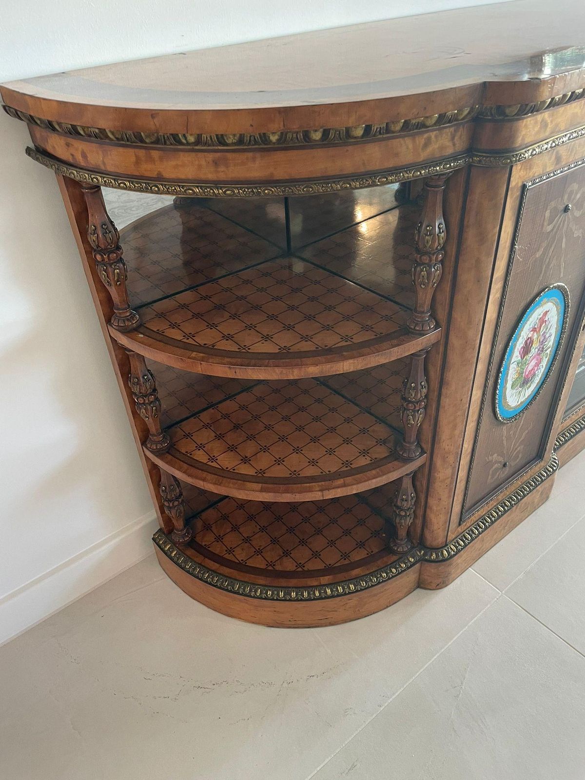 photo vinterior Magnificent Exhibition Quality Large Satinwood Inland & Ormolu Mounted Credenza/Sideboard