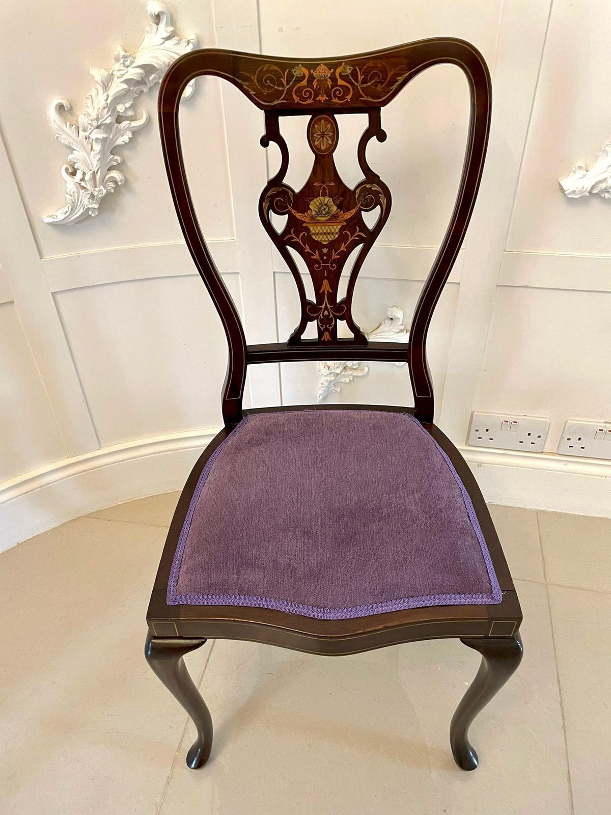 Fine Quality Antique Victorian Set Of Four Marquetry Inlaid Chairs photo 1765.0