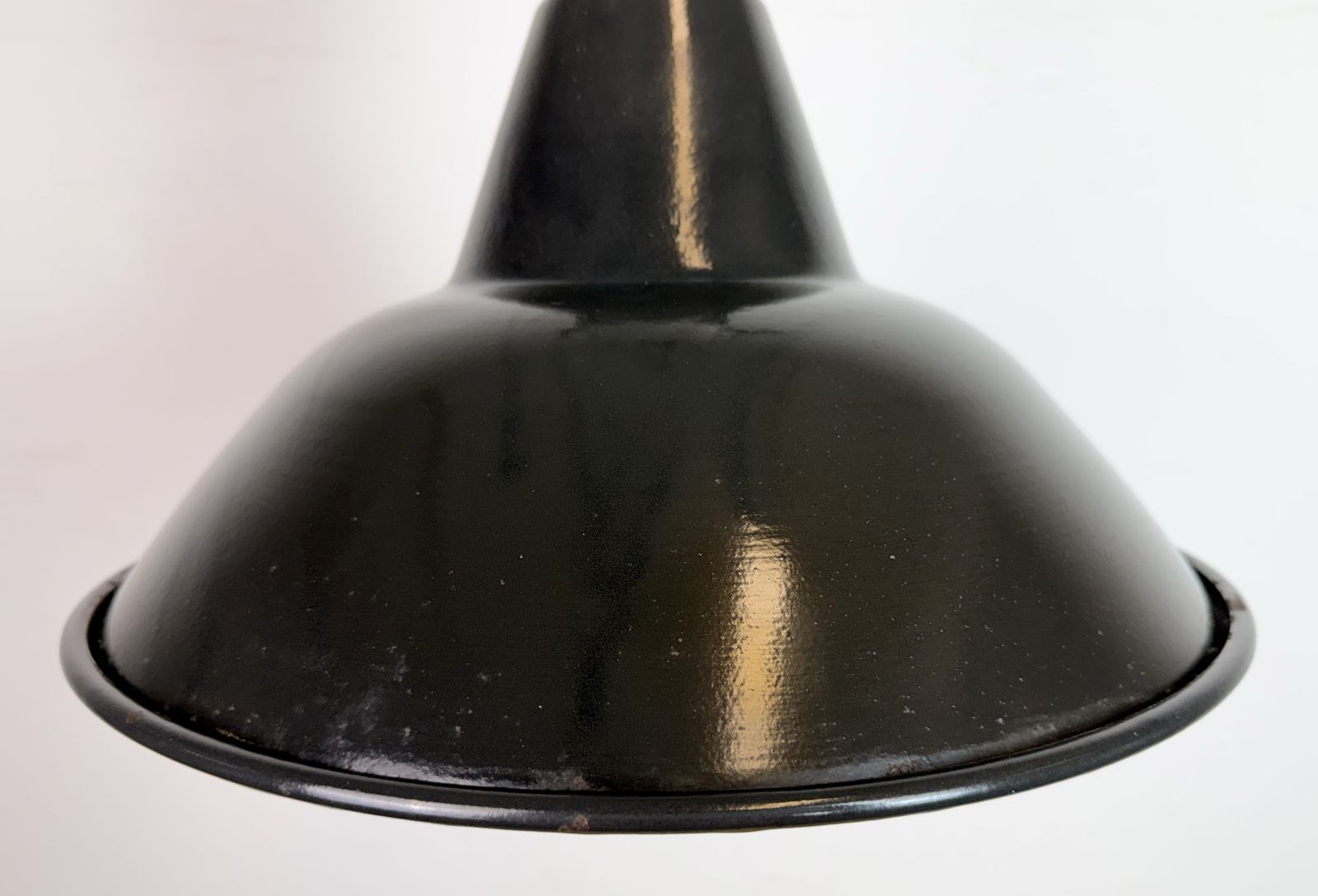 Set Of 4 Industrial Black Enamel Pendant Lamps From Elektrosvit, 1960s, 49x photo 399.0