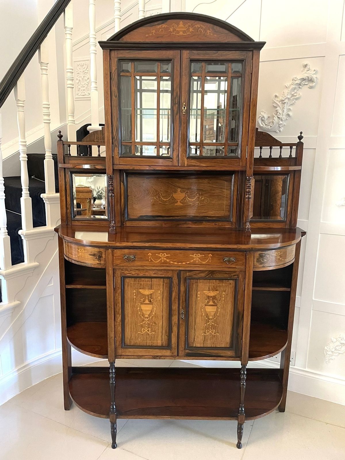 photo for sale Antique Quality Rosewood Inlaid Side Cabinet