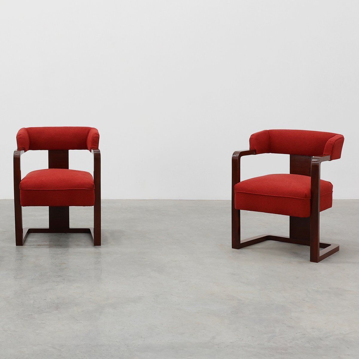 Red Art Deco Chairs, Belgium, 1920, Set Of 2 photo furniture