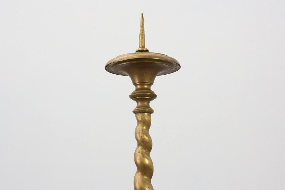 Large 19th Century Copper Church Candleholder, France photo Home Decor