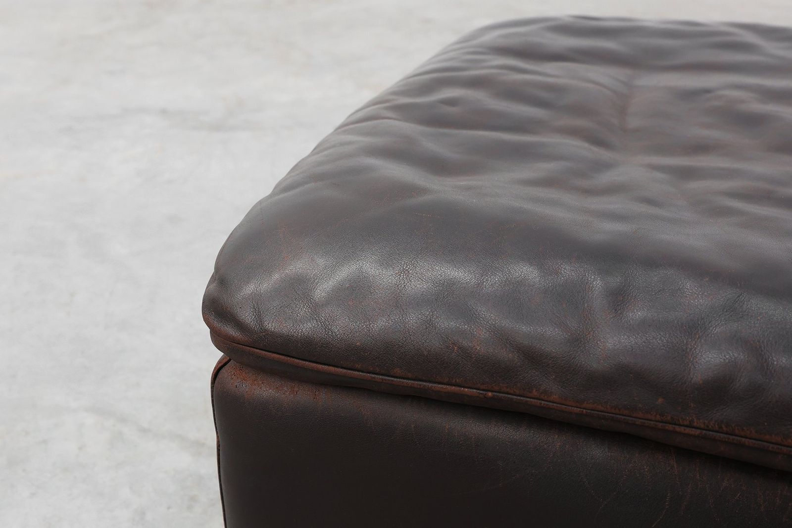 Mid Century Modern Ds‑11 Ottoman In Brown Leather From De Sede, Switzerland, 1960s photo for sale
