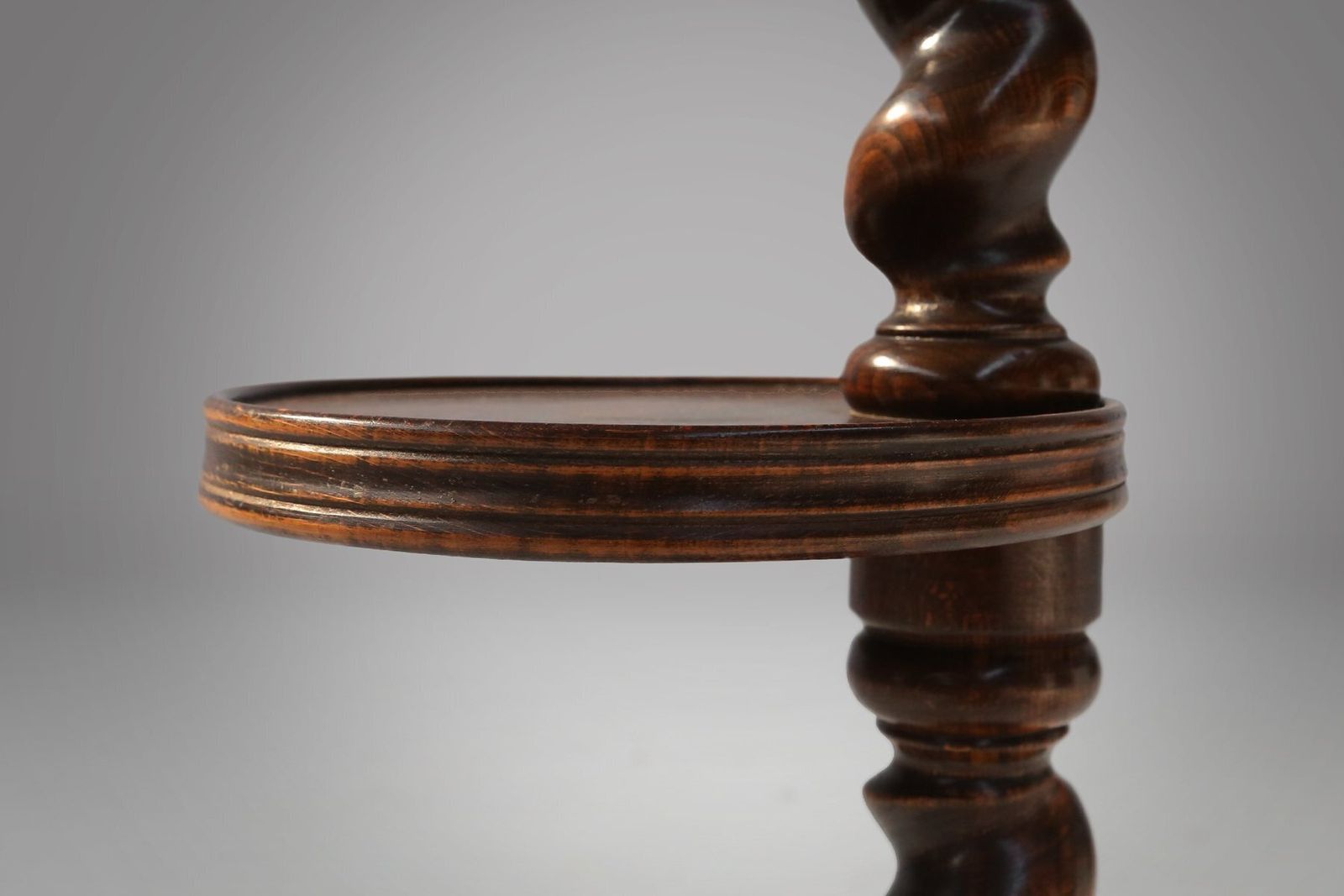 Art Deco Oak Ashtray On Hand Turned Base, France, 1930s photo vinterior