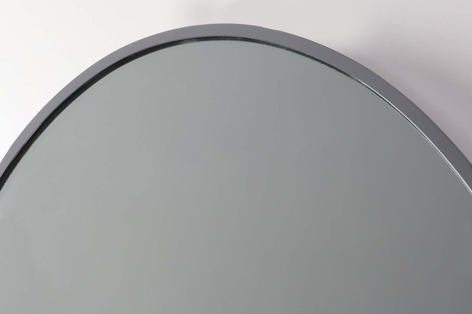 Art Deco Oval Nickel‑Plated Metal Mirror, Belgium, 1925 photo Home Decor