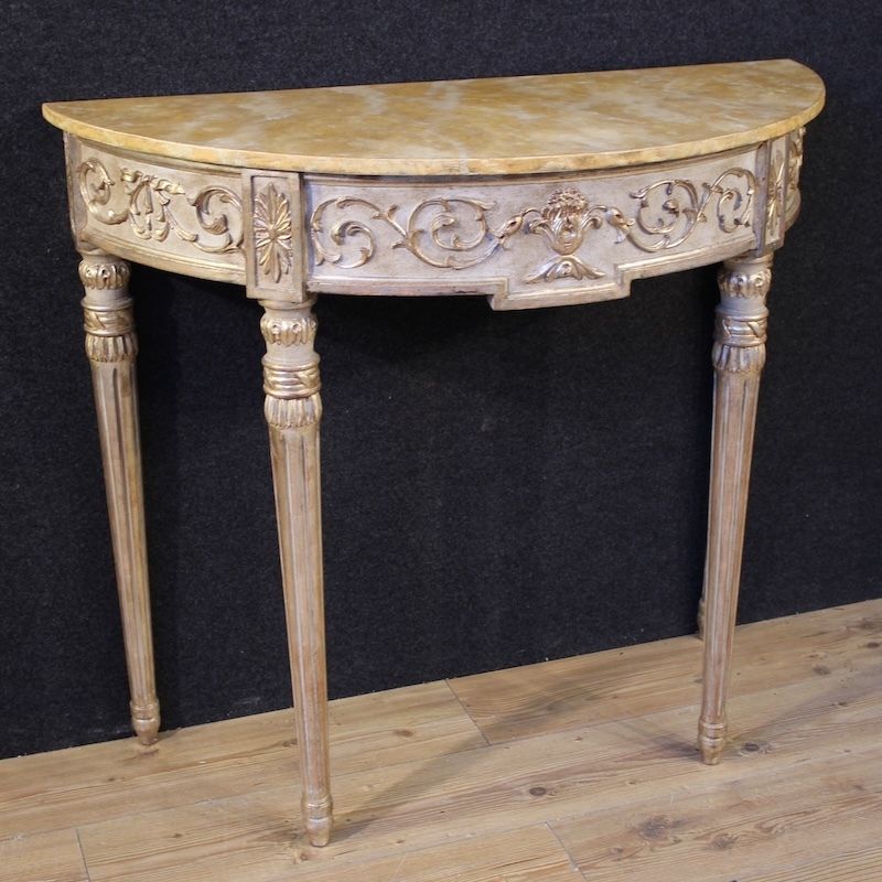 Console italienne de style Louis XVI laquée, XXe siècle