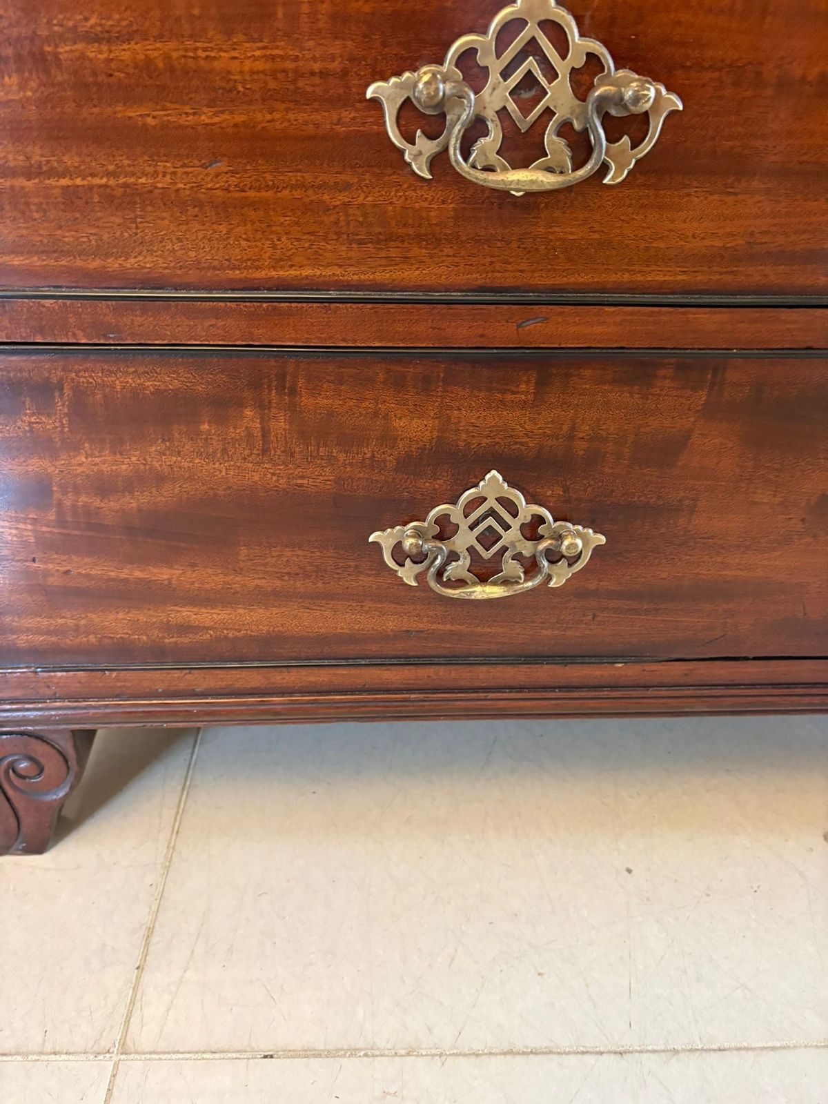 photo vinterior Antique Regency Figured Mahogany Secretaire Bookcase With Glazed Doors And Fitted Interior