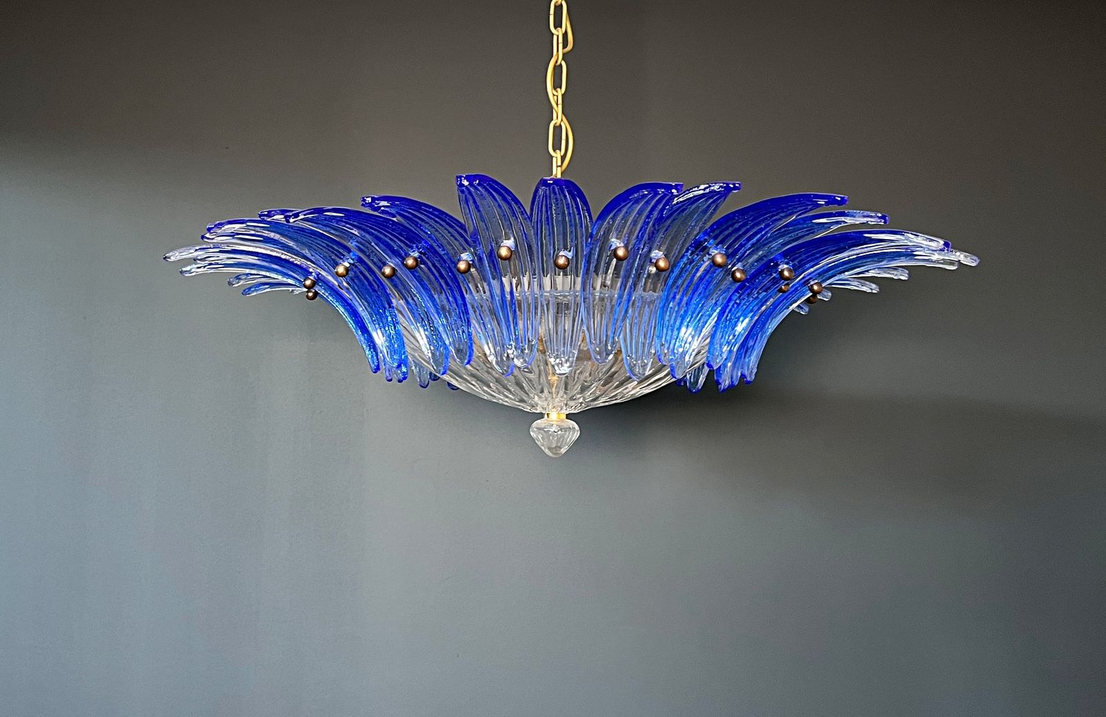 photo furniture Murano Chandelier Original Palmette, Blue Glasses