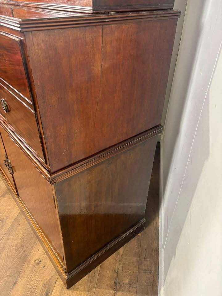 19th Century Mahogany Astral Glazed Secretaire Bookcase photo for sale