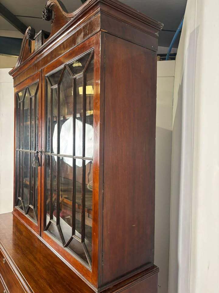 photo vinterior 19th Century Mahogany Astral Glazed Secretaire Bookcase
