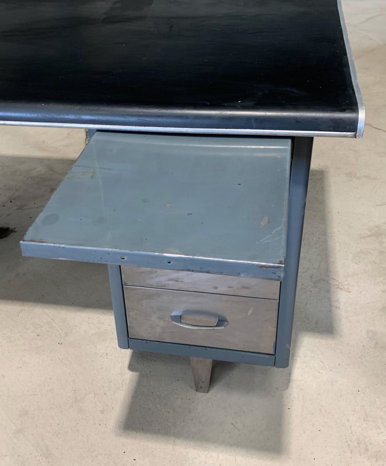 Mid Century Industrial Tanker Desk photo 765.0