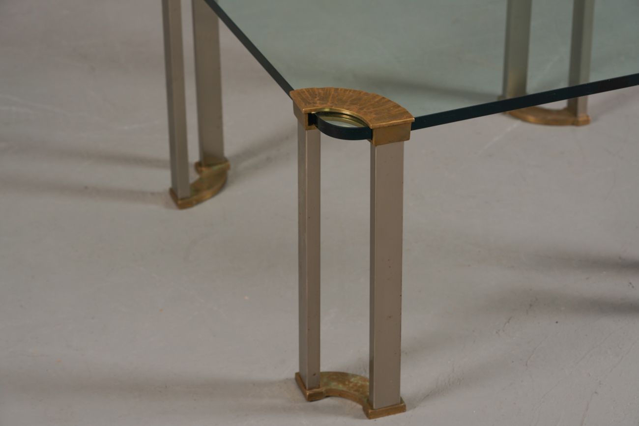 Vintage Bronze And Glass Small Coffe Table By Peter Ghyczy, Germany 1970’s photo Furniture