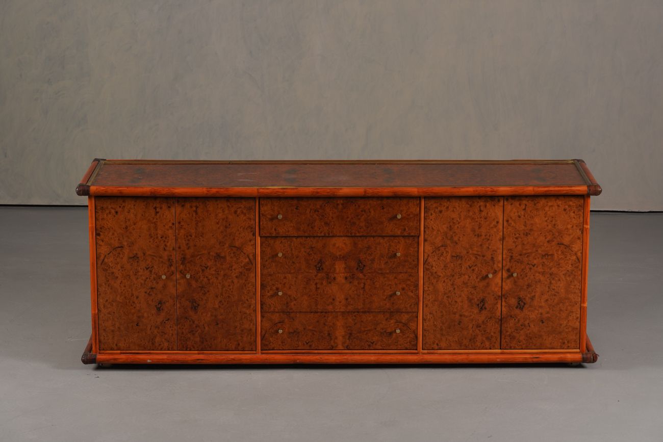Vintage Italian Sideboard In Burl Elm By Alberto Smania For Studio Smania Interni , Italy, 1960’s photo furniture