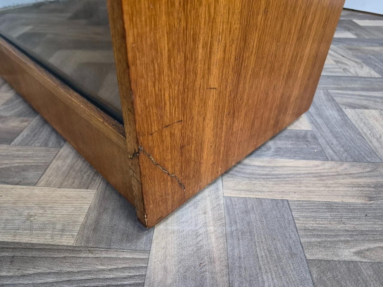 Vintage Mid Century Teak & Glass Double Sided Bookcase Room Divider Scandi Retro photo vintage