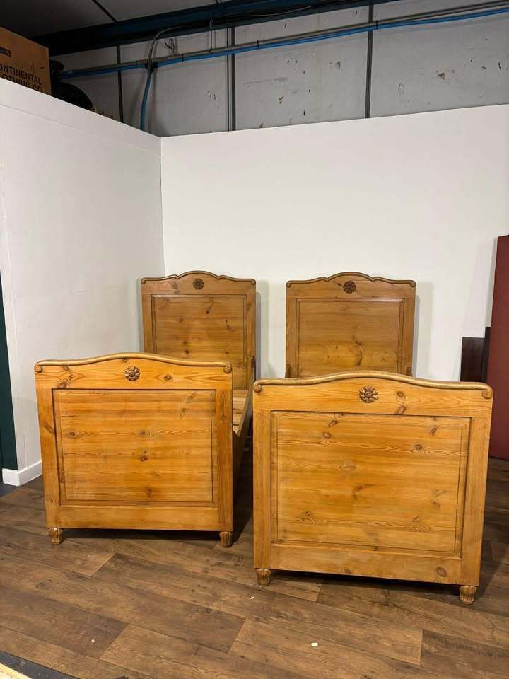 Pair Of Victorian Pine Single Beds