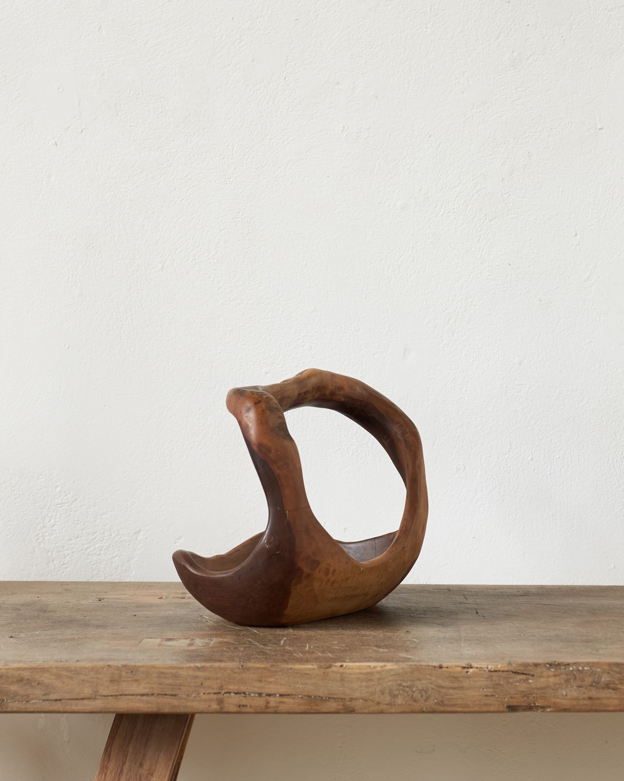 photo furniture Sculptural Olive Root Wood Basket, France C1950