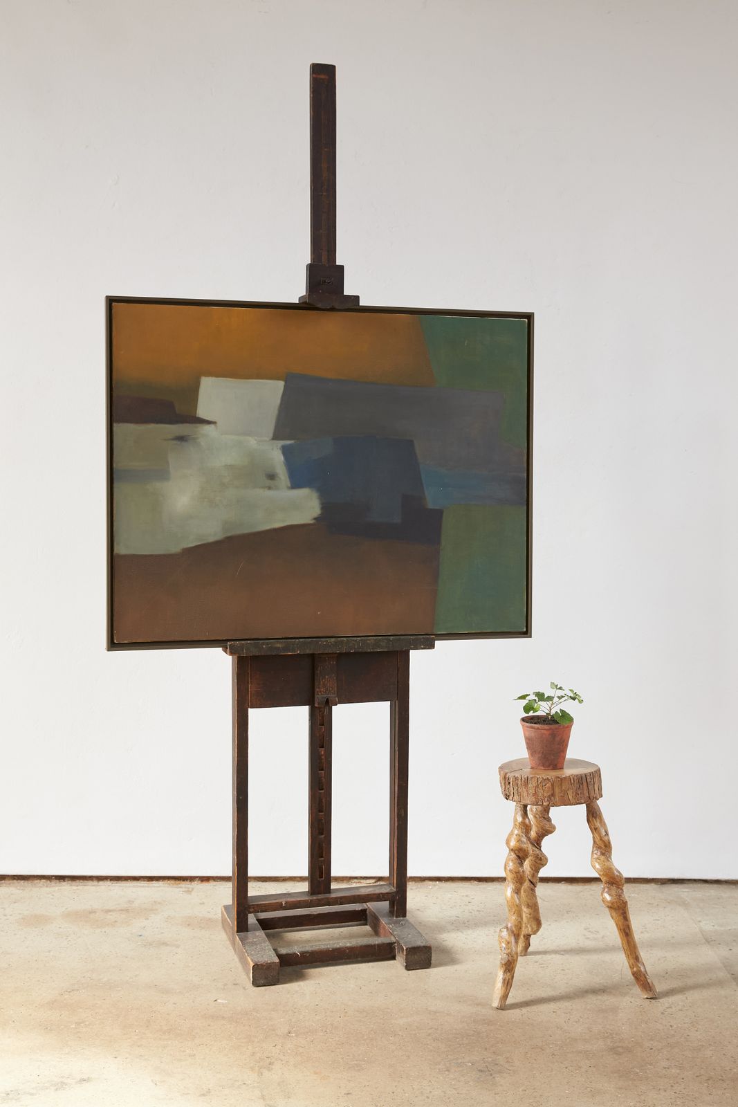 Abstract Landscape In Oil On Canvas By Marie Louise Hardy, C1960