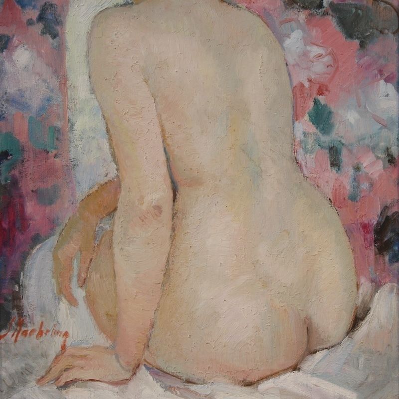20th Century French Signed Female Nude Painting photo for sale