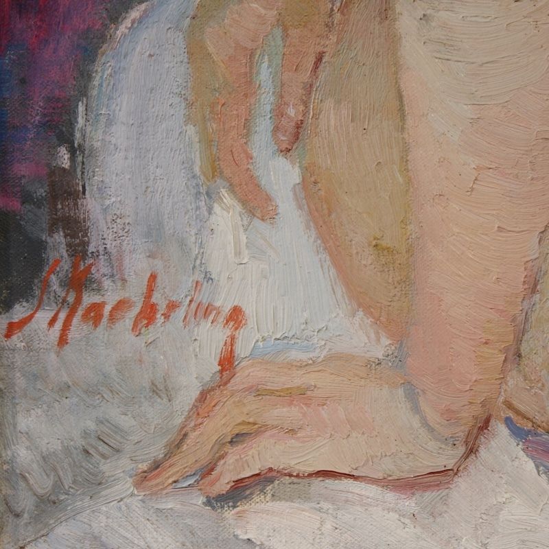 20th Century French Signed Female Nude Painting photo 2600.0