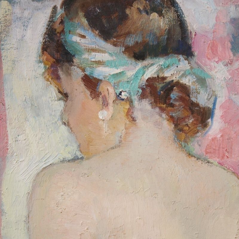 2600.0 20th Century French Signed Female Nude Painting photo