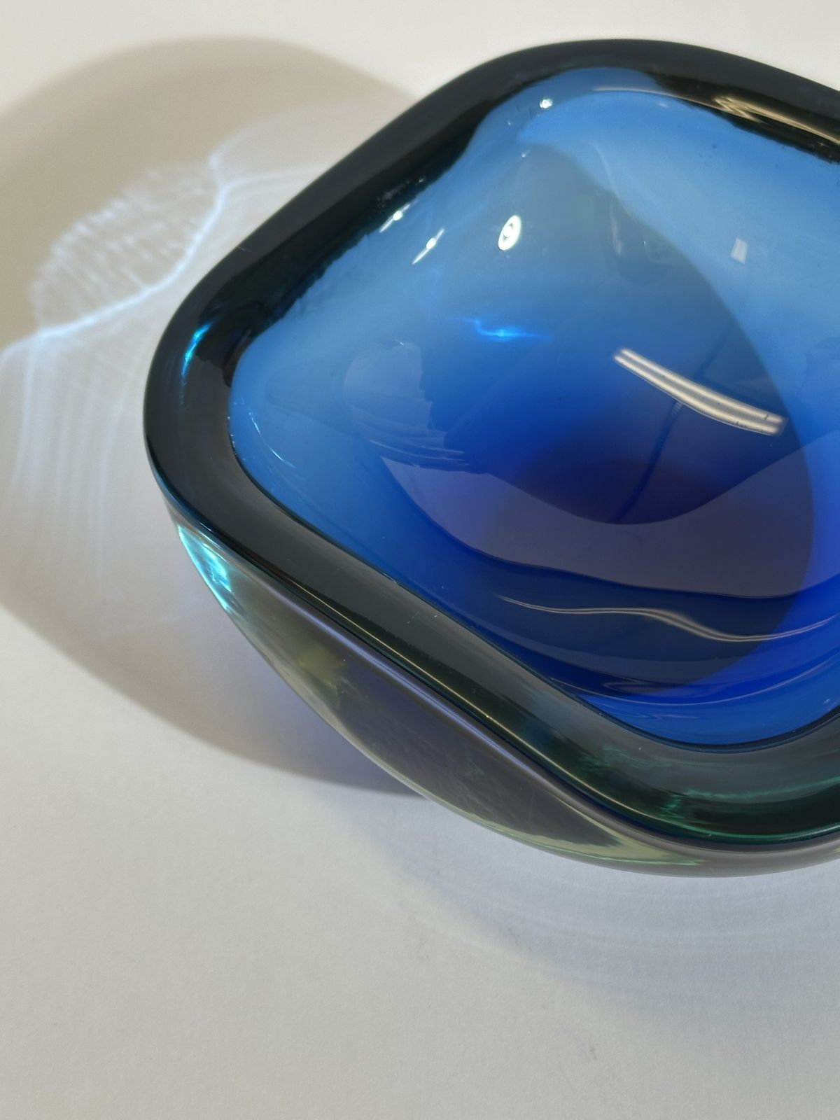 Blue Murano Sommerso Glass Bowl Attributed To Flavio Poli For Seguso, 1960s Italy photo furniture