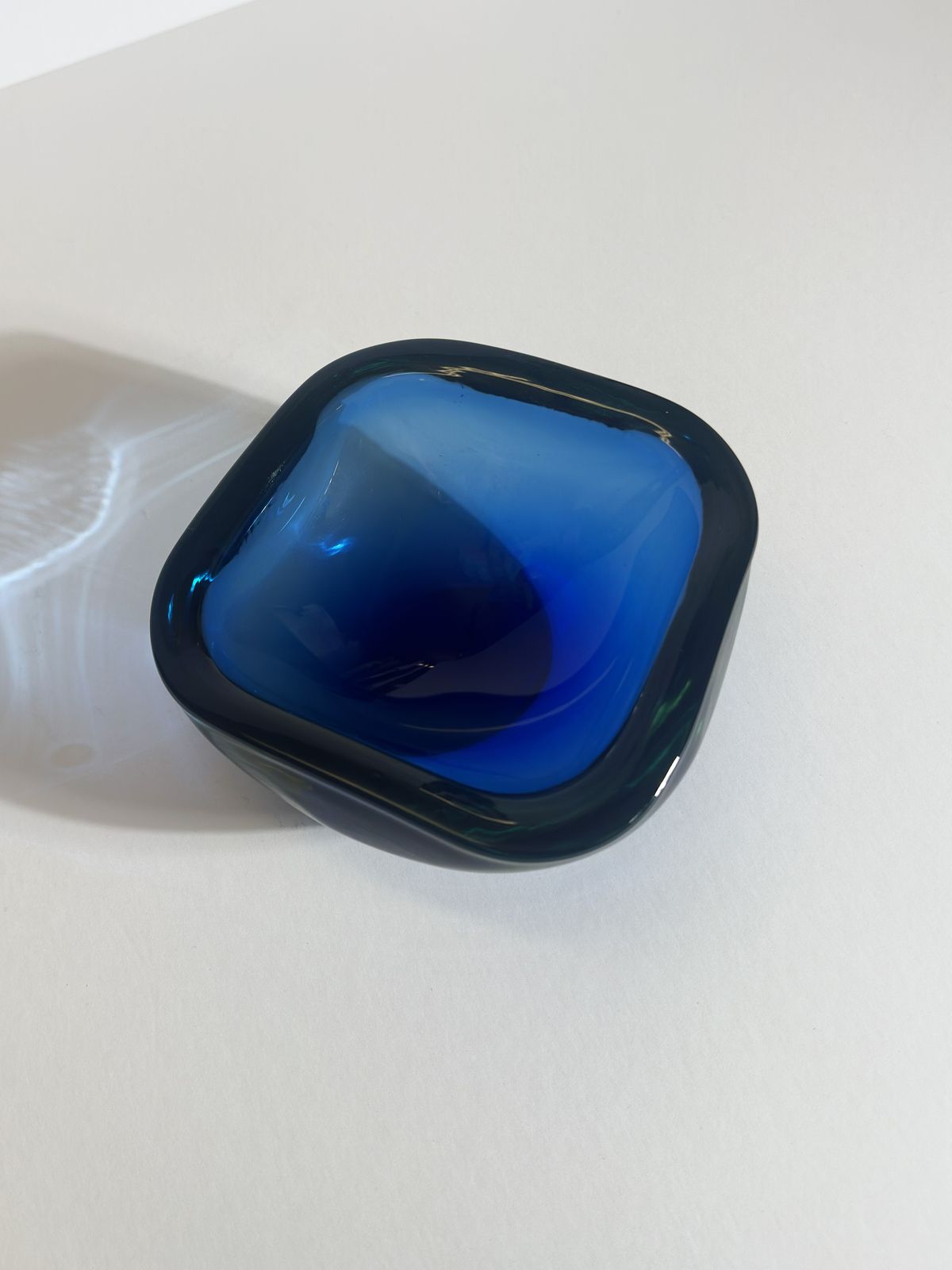 Blue Murano Sommerso Glass Bowl Attributed To Flavio Poli For Seguso, 1960s Italy photo Home Decor