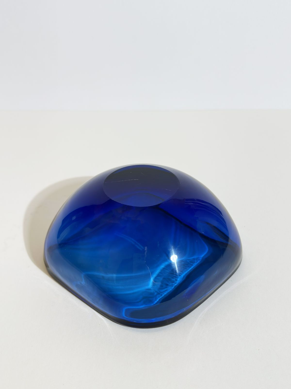 Blue Murano Sommerso Glass Bowl Attributed To Flavio Poli For Seguso, 1960s Italy photo vintage