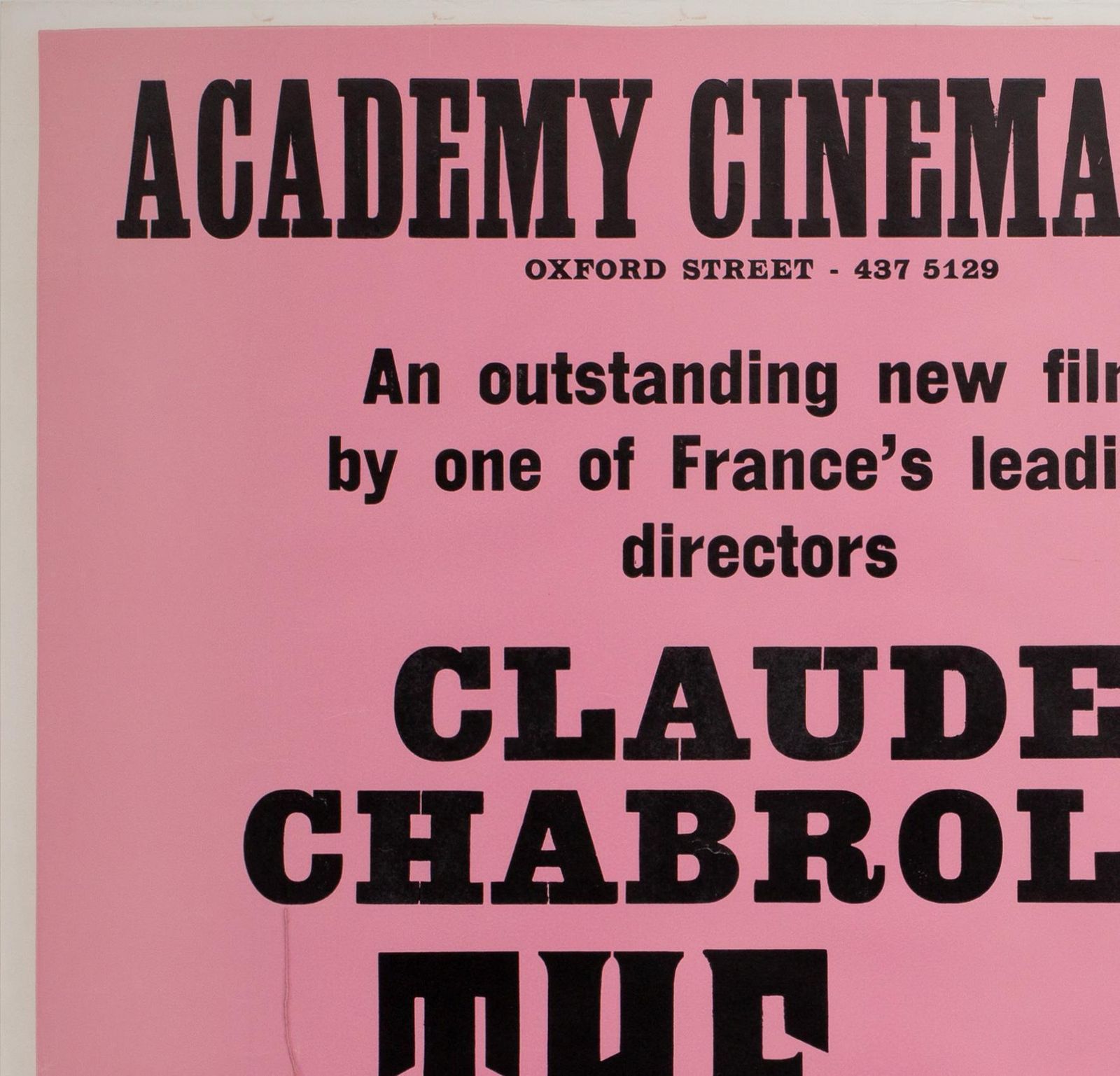 The Butcher 1972 Academy Cinema London UK Quad Film Poster, Strausfeld. photo for sale