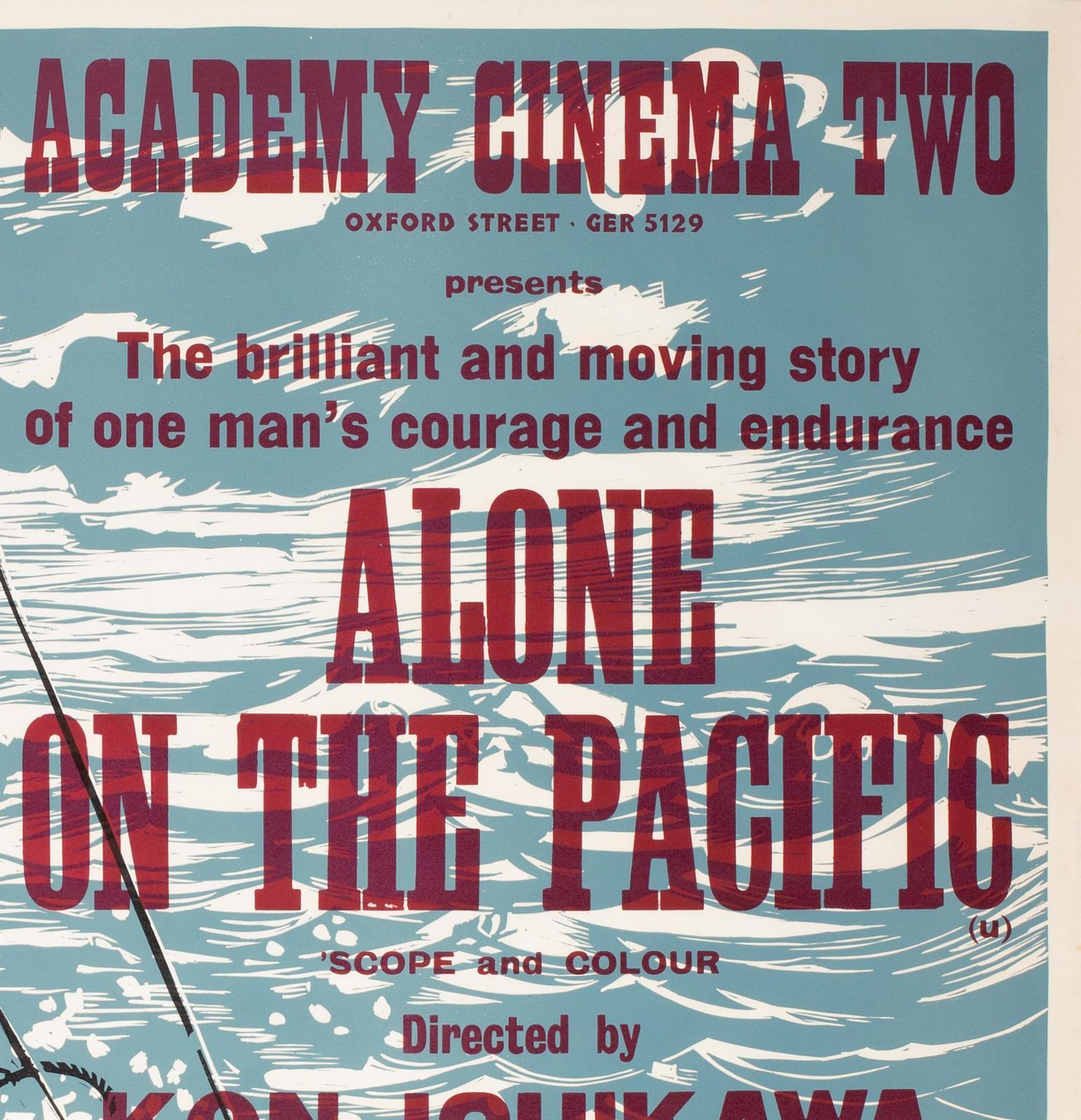 Affiche de cinéma Alone On The Pacific 1967, Academy Cinema Londres, UK Quad, Strausfeld. photo 663.0