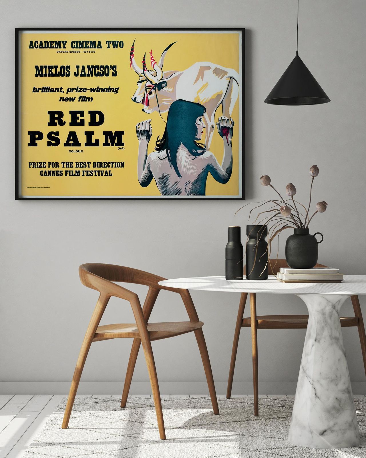 Red Psalm 1973 Academy Cinema London Uk Quad Film Poster, Strausfeld. photo furniture
