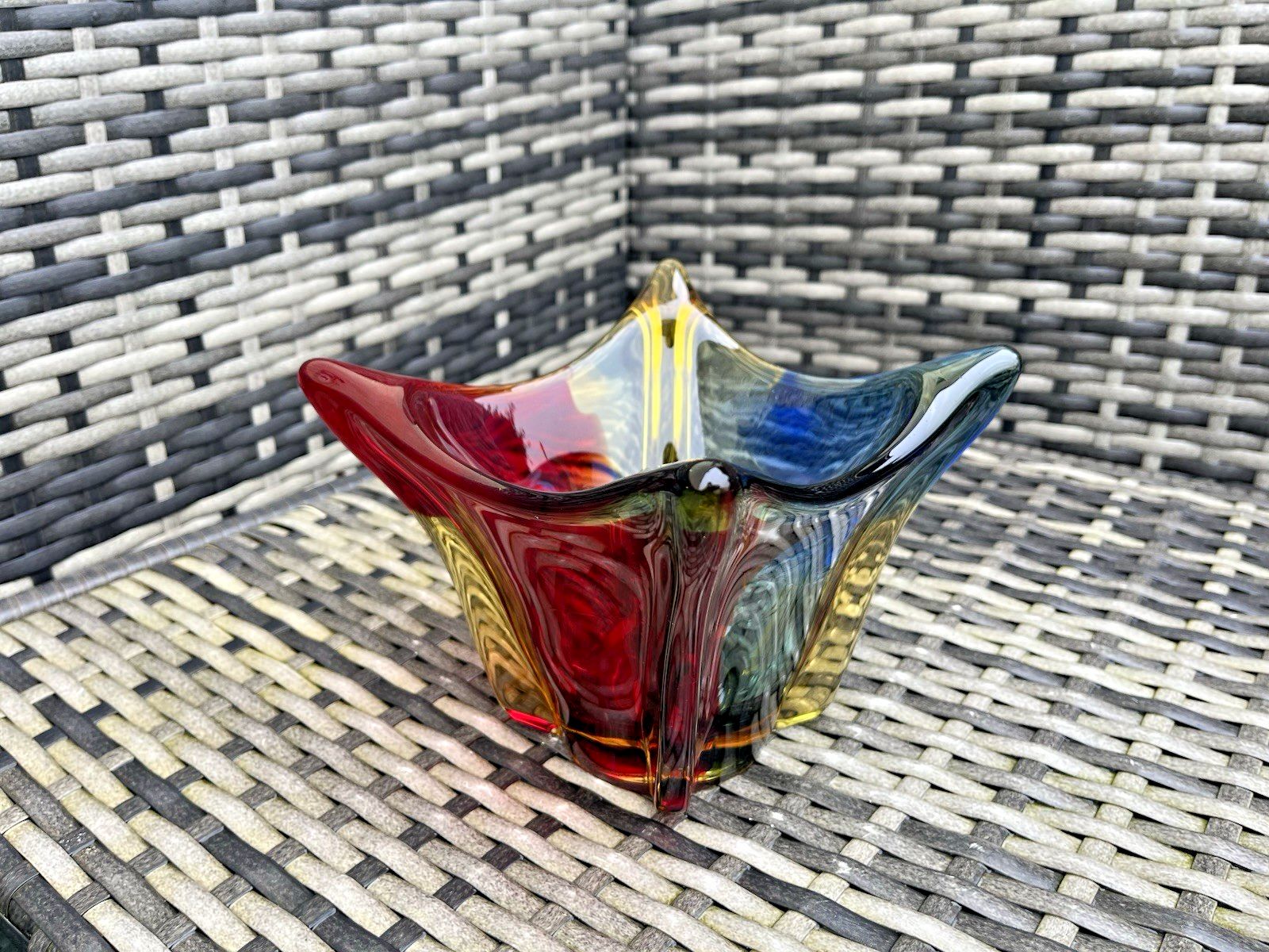 Mid Century Multicolour Sommerso Glass Bowl Vintage Ccc Murano Style Japanese ? photo vintage