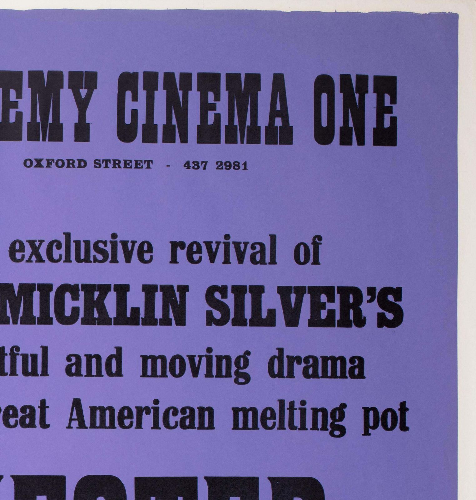 Hester Street 1975 London UK Quad, affiche de cinéma, Strausfeld. photo 561.0