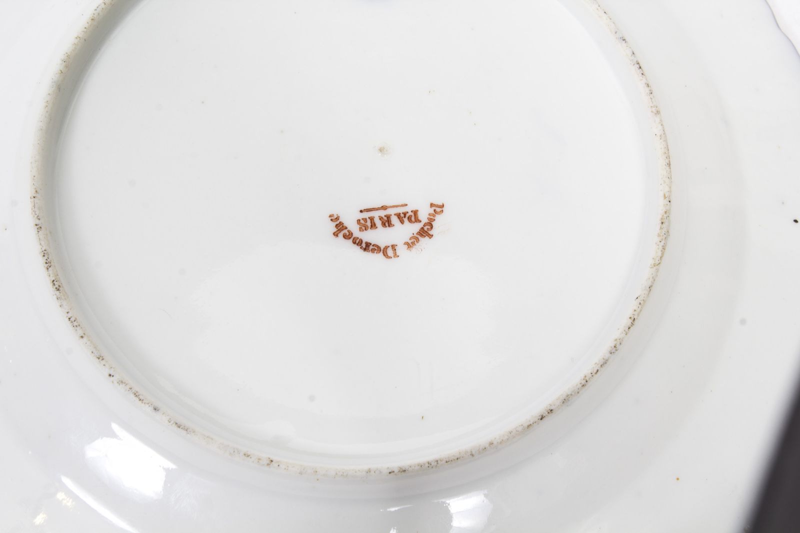 Antique French Porcelain Plate By Pucher Deroche, Paris C1880 photo vinterior