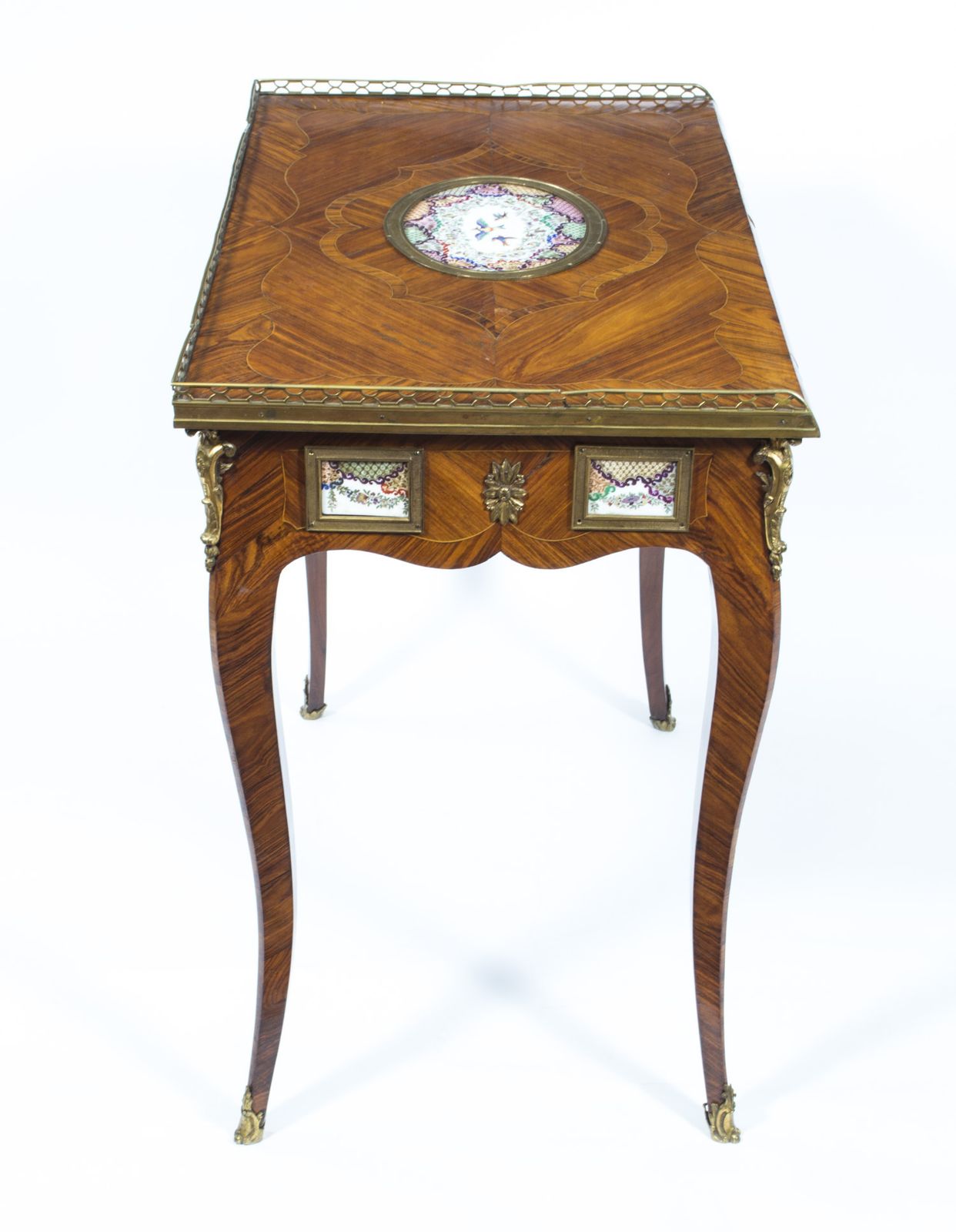 photo furniture Antique French Ormolu & Sevres Mounted King Wood Writing Table 18th C