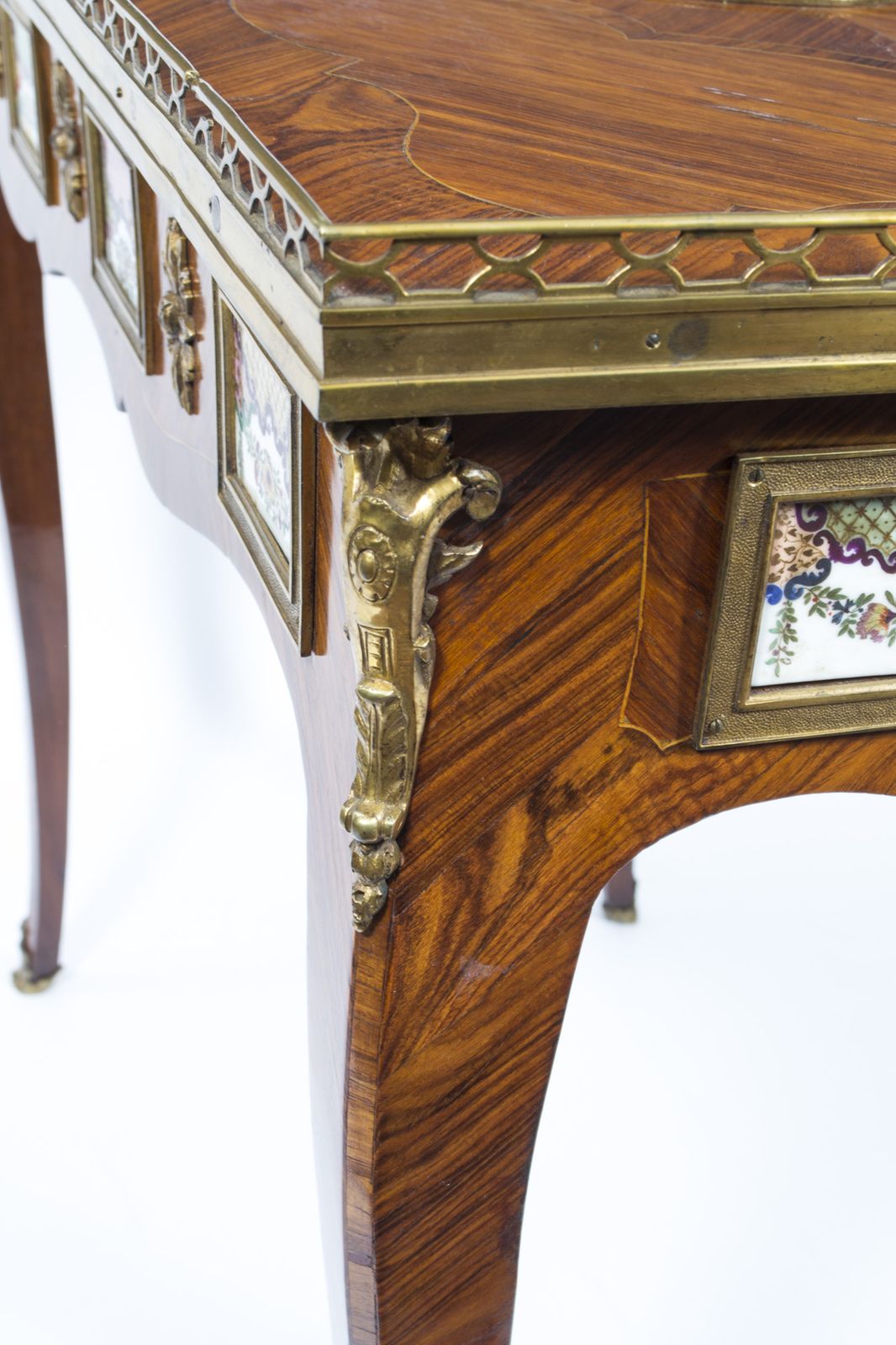 2500.0 Antique French Ormolu & Sevres Mounted King Wood Writing Table 18th C photo