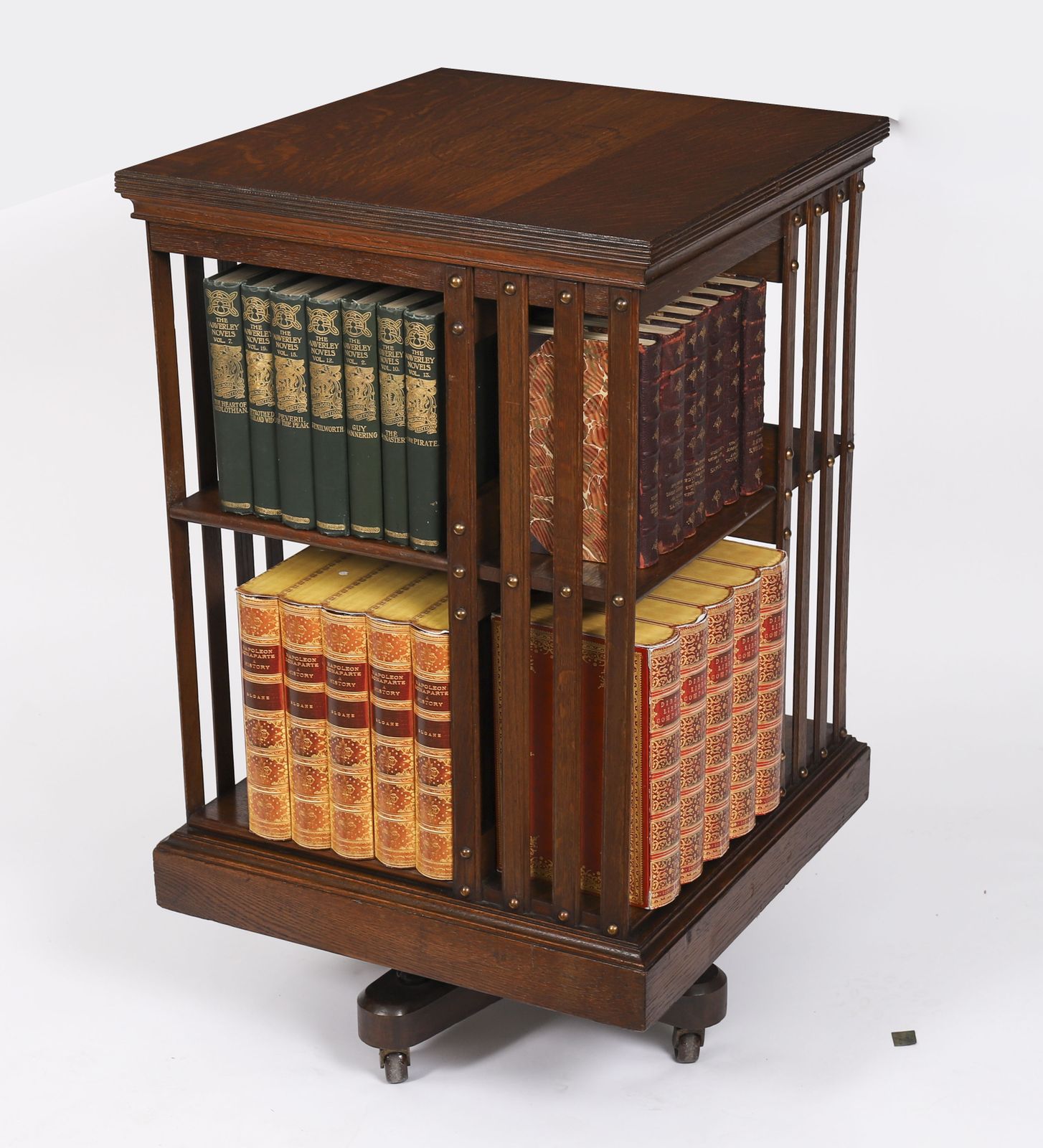 English Victorian Oak Revolving Bookcase Circa 1890
