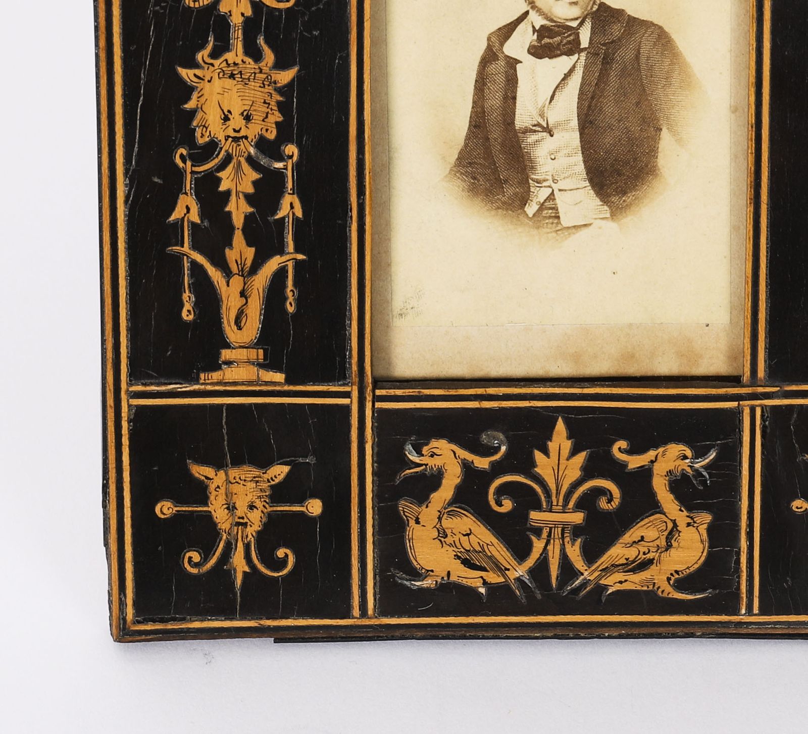 Vintage Sorrento Olive Wood Rectangular Portrait Photo Frame19thc 19.5x10cm photo 245.0