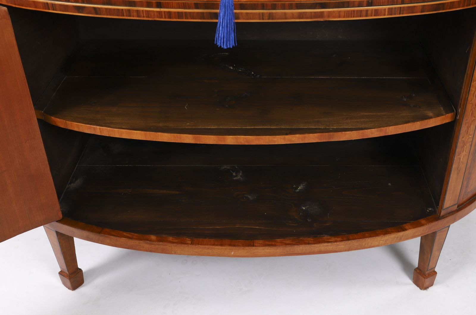 photo vintage English Sheraton Revival Satinwood And Marquetry Cabinet  Circa 1900