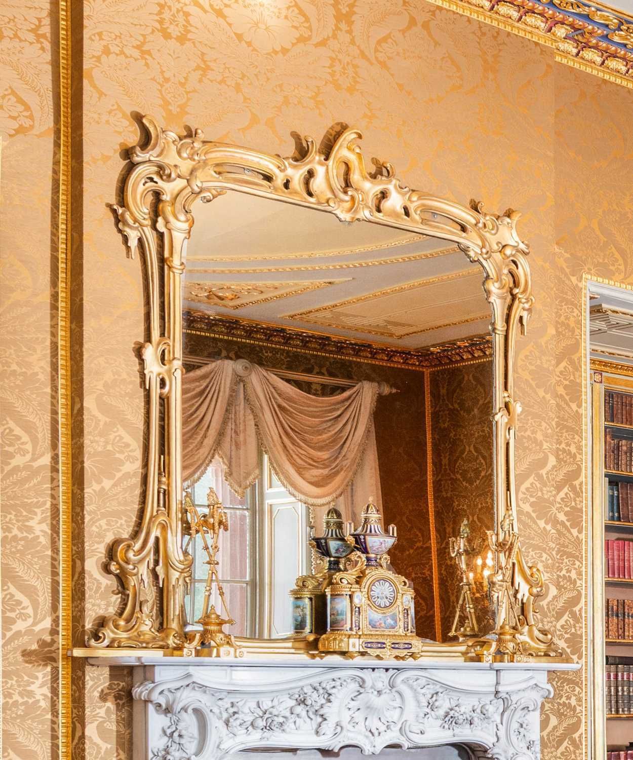 Large Rococo Revival Giltwood Wall Mirror C.1850   205x206cm  19th C photo furniture