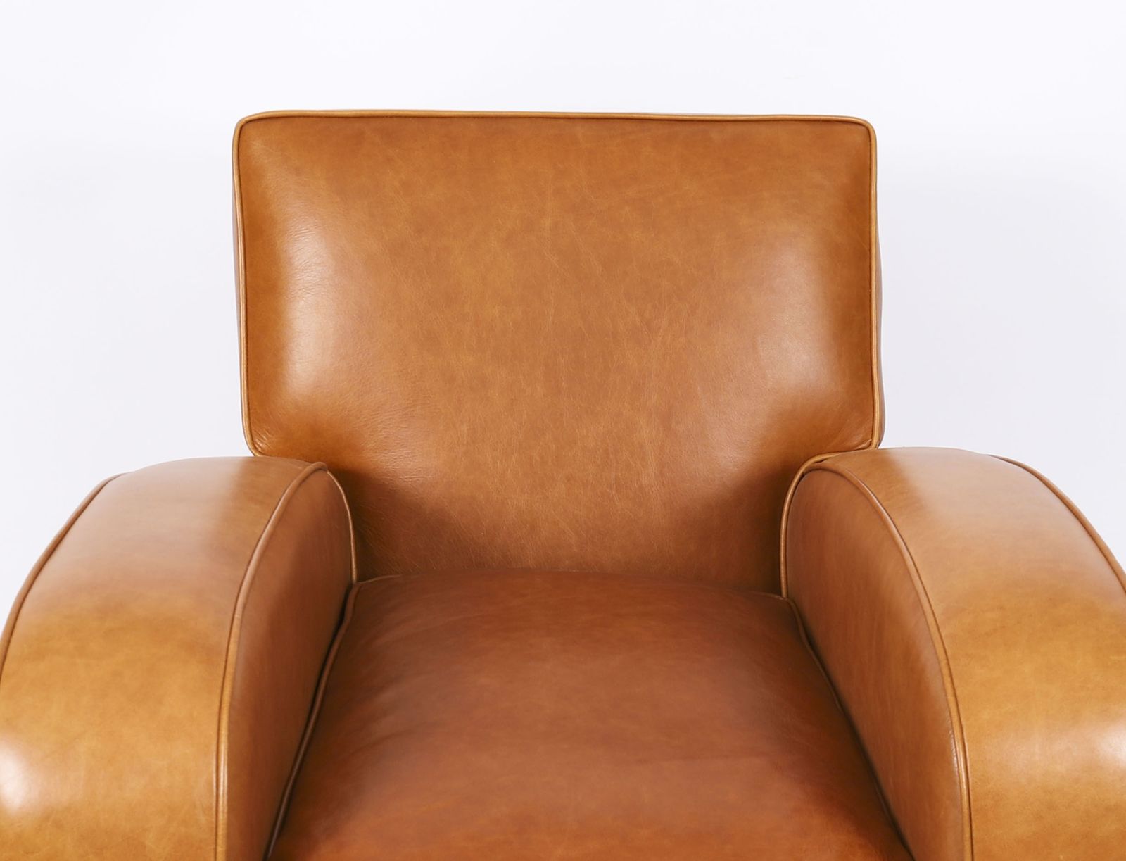 Bespoke Pair English Handmade Art Deco Leather Arm Chairs Bruciato photo 3950.0