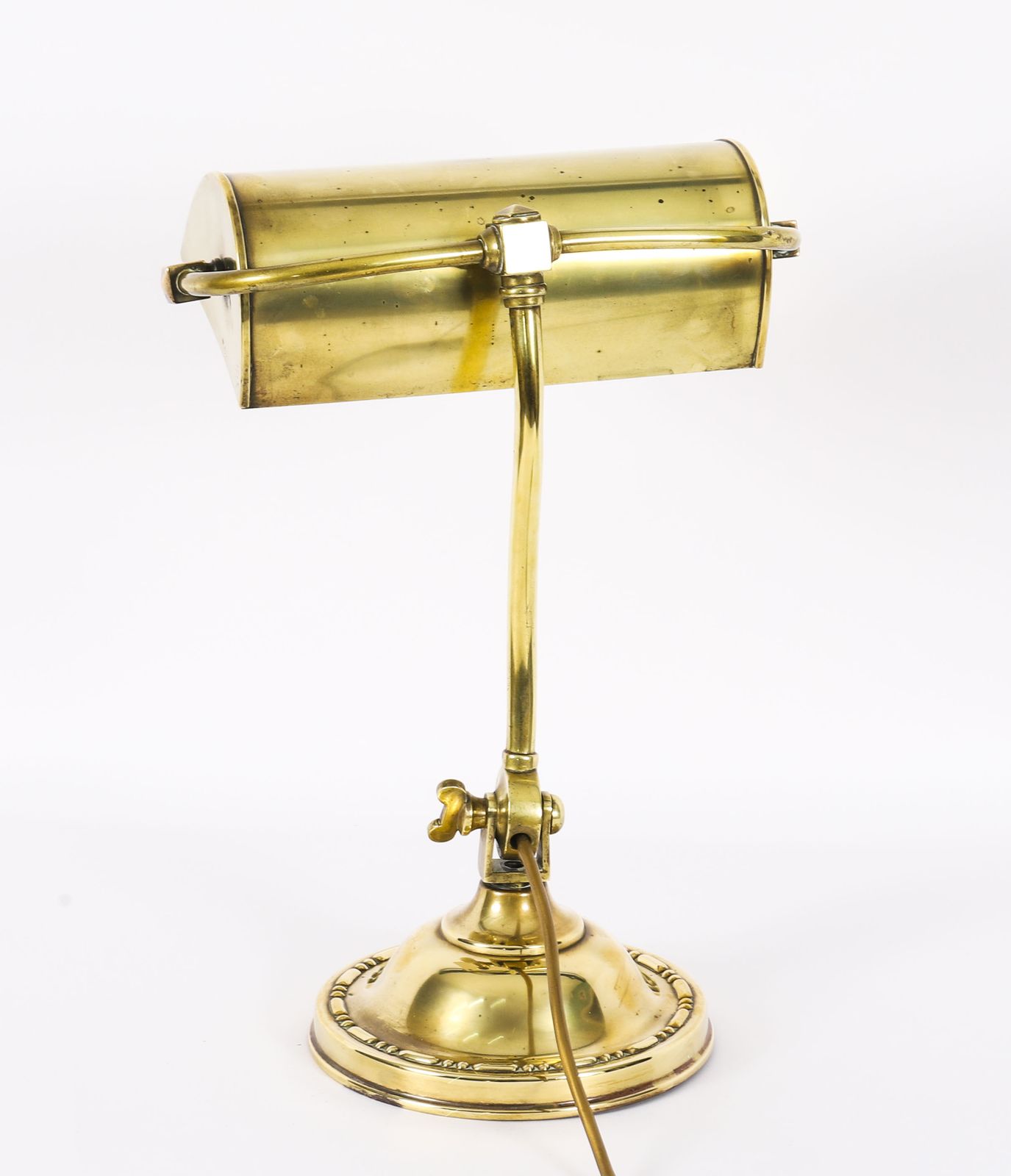 Art Deco Articulated Brass Bankers Lamp  20th C photo vintage