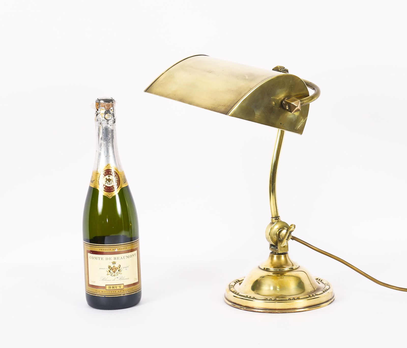Lighting Art Deco Articulated Brass Bankers Lamp  20th C photo
