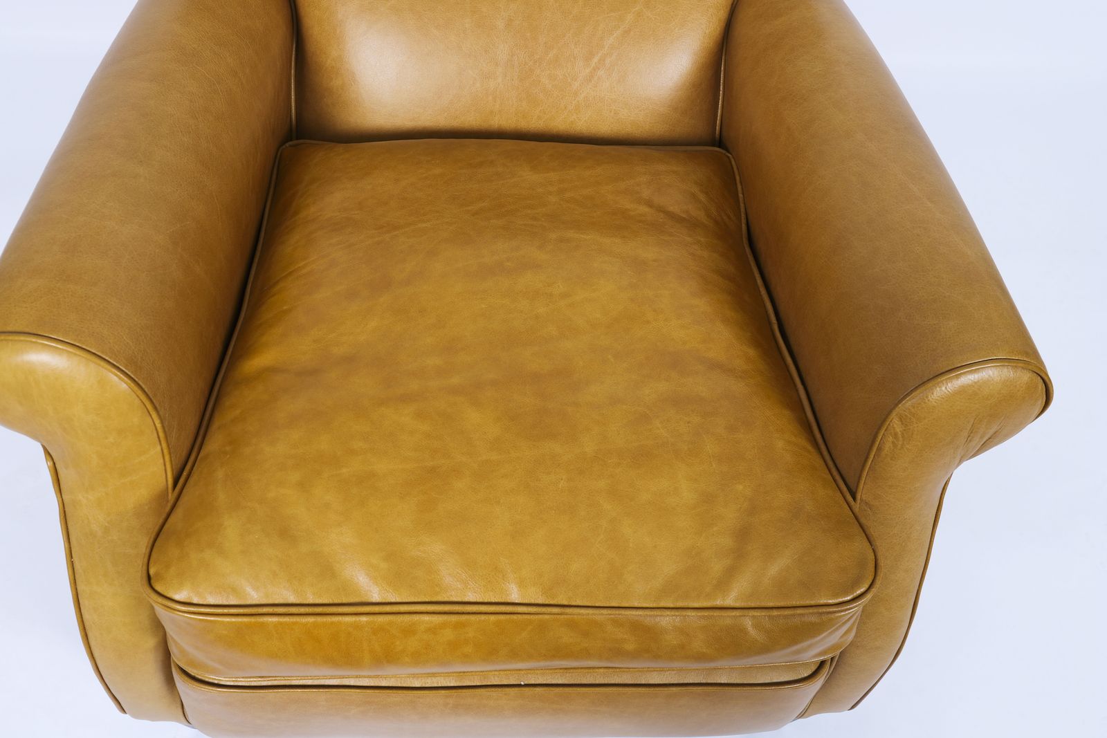 English Art Deco Club Leather Armchair Caramel Tan, Circa 1930 photo Furniture