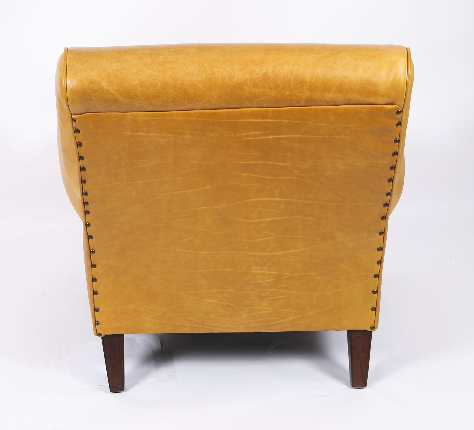 Furniture English Art Deco Club Leather Armchair Caramel Tan, Circa 1930 photo