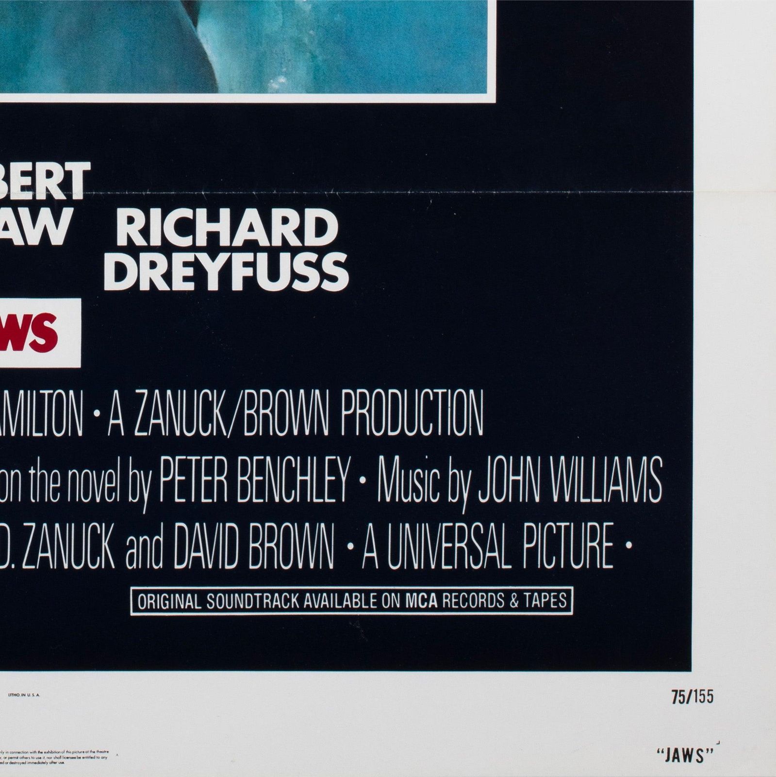 Jaws 1975 Us 1 Sheet Film Poster, Roger Kastel photo vintage
