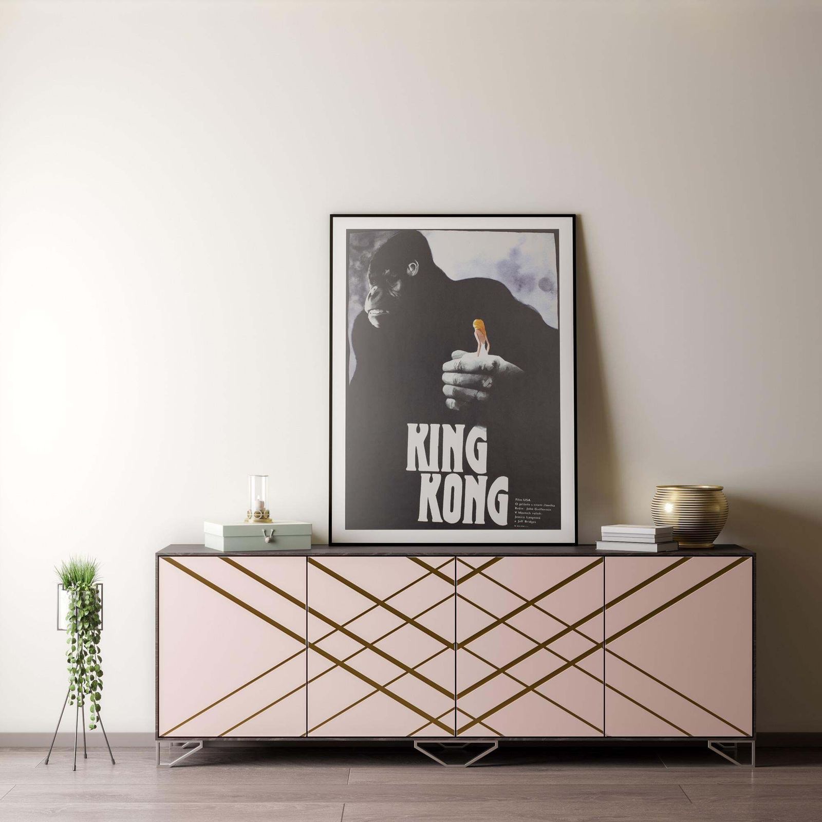 Affiche de cinéma tchèque A1 « King Kong » 1989, Vlach. photo furniture