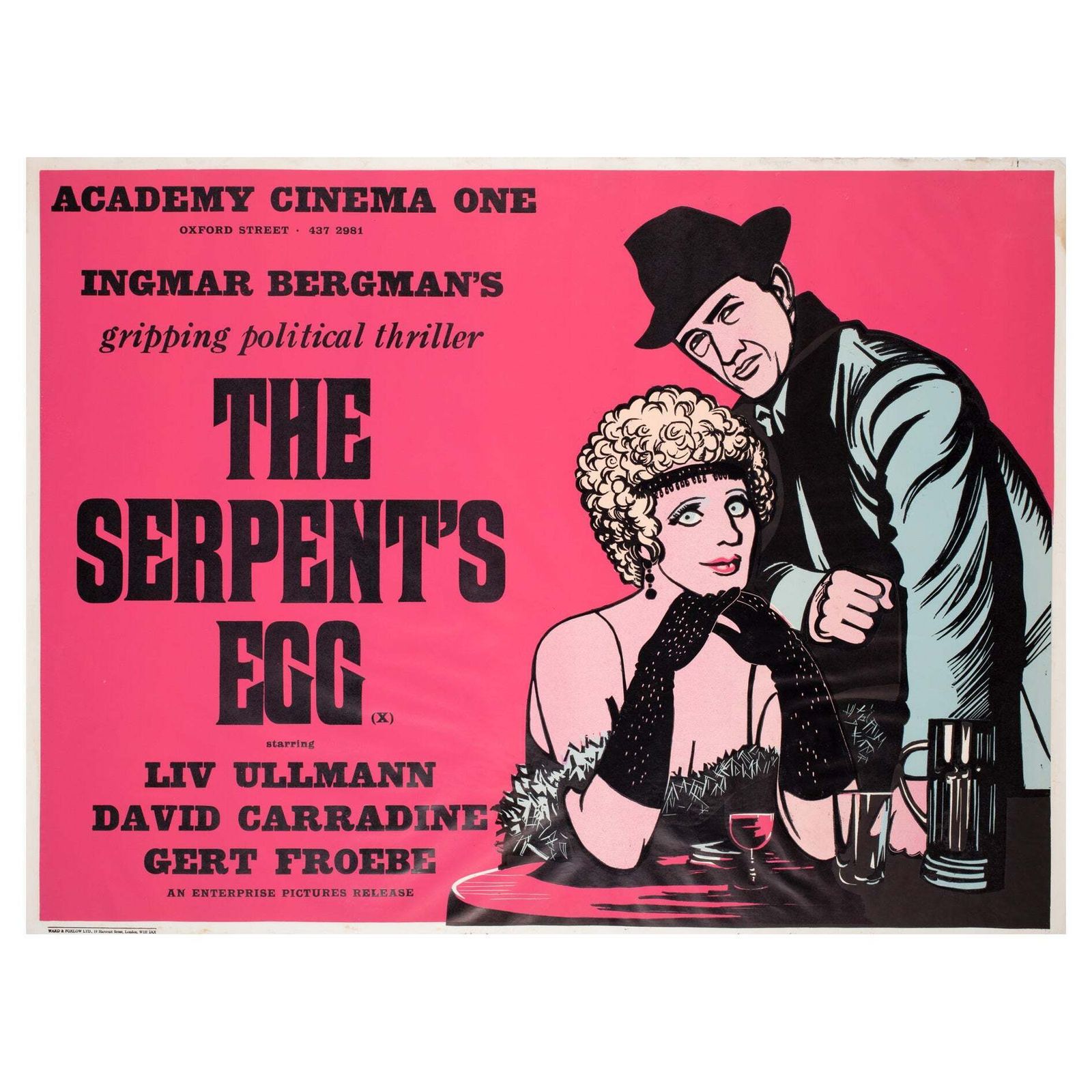 "The Serpent's Egg", 1978 Academy Cinema Uk Quad Film Poster, Strausfeld.